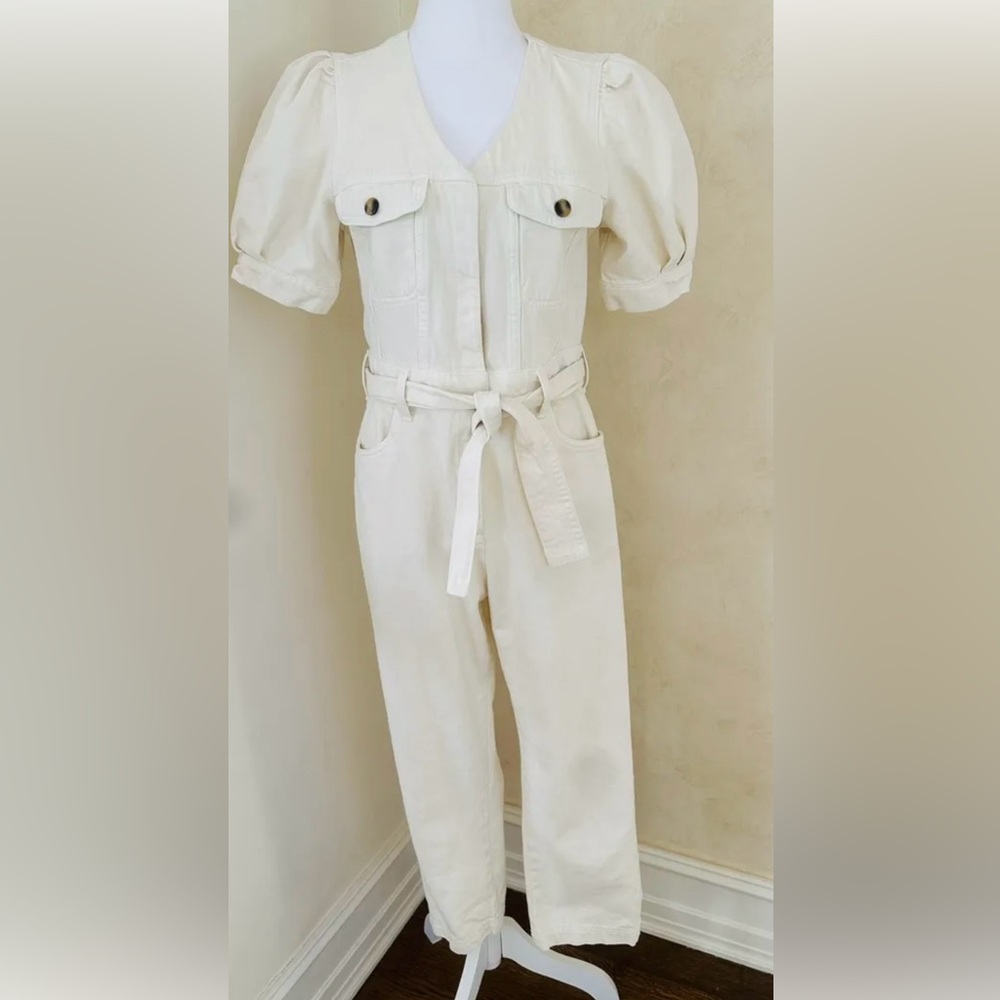 & Other Stories Off White/Cream Denim Jumpsuit size 6